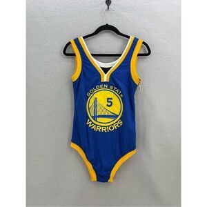 Ventidue Womens Blue Yellow Golden State Warriors Sleeveless Bodysuit Medium